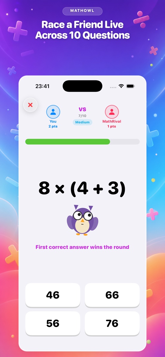 MathOwl live arithmetic duel